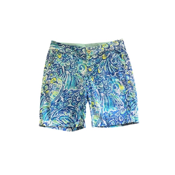 Lilly Pulitzer Pants - Lilly Pulitzer Women's Blue Floral Chipper Shorts Size 8
